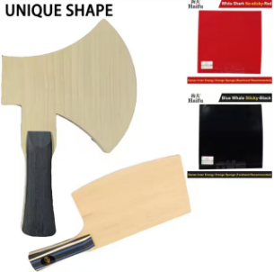 DIY unique Shape(knife) Table Tennis Blade Ping Pong Racket with Thin Carbon Layer Wooden structure Profession Grade Racket Bottom Blade