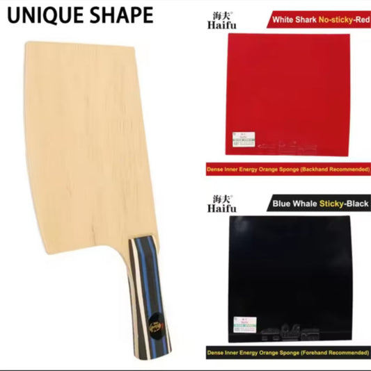 DIY unique Shape(knife) Table Tennis Blade Ping Pong Racket with Thin Carbon Layer Wooden structure Profession Grade Racket Bottom Blade