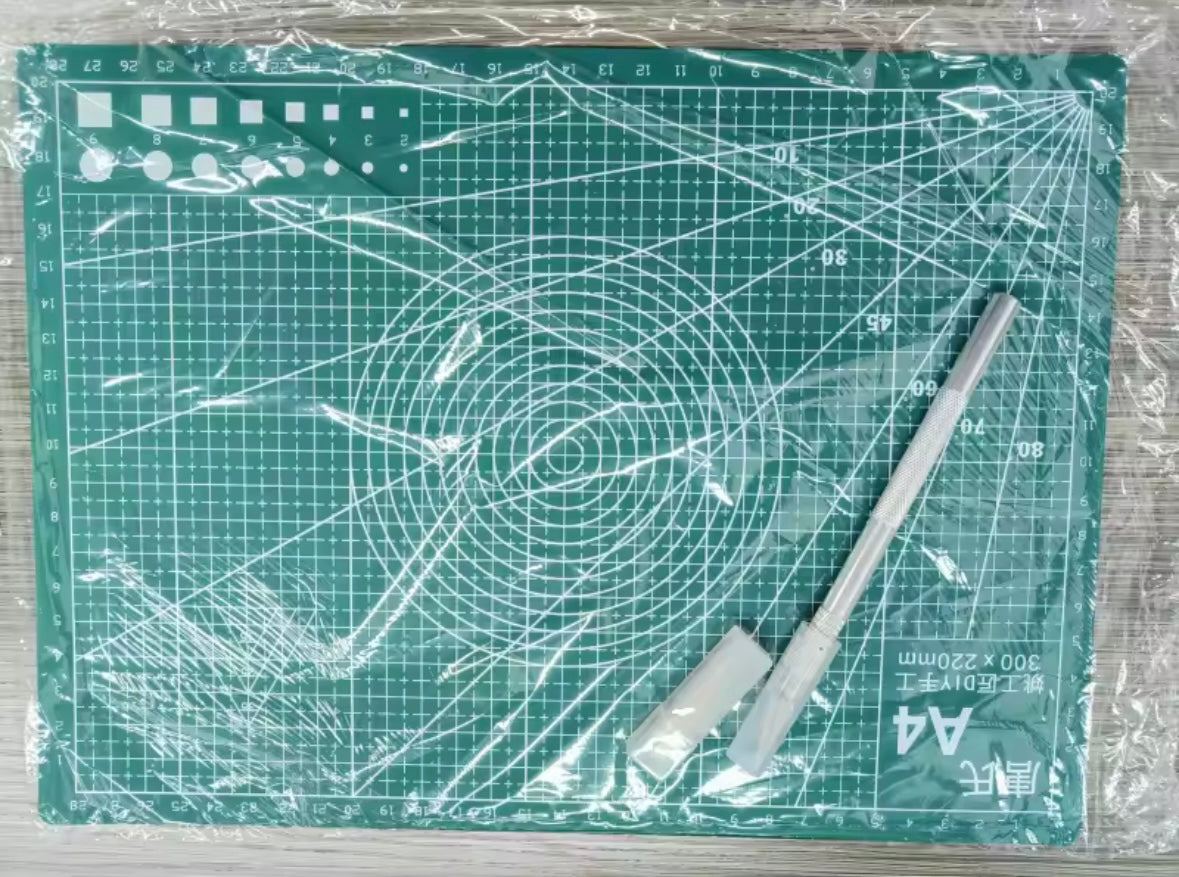 Table Tennis Rubber Cutting Board, PVC Roller Tube, Aluminium Alloy Cutting Knife and Blades, Table Tennis Racket DIY Tools Kit